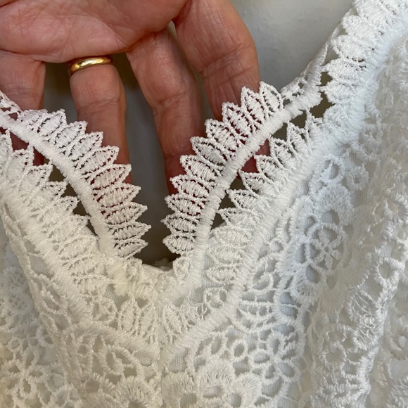 2/$15. White lace romper Small - Picture 3 of 9